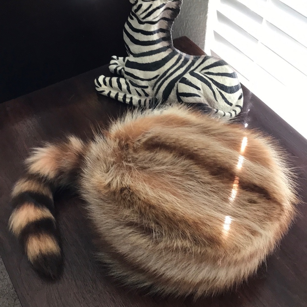 Real Fur Raccoon Hat New, never worn!!!